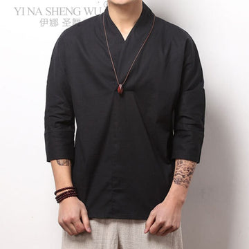 Wiaofellas Japanese Mens Cardigan Kimono Traditional Fashion Japanese Samurai Clothing Streetwear Yukata Male Shirt Haori Mens Kimono Coat